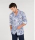 BLAISE - indigo floral print cotton shirt