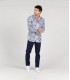 BLAISE - indigo floral print cotton shirt