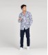 BLAISE - indigo floral print cotton shirt